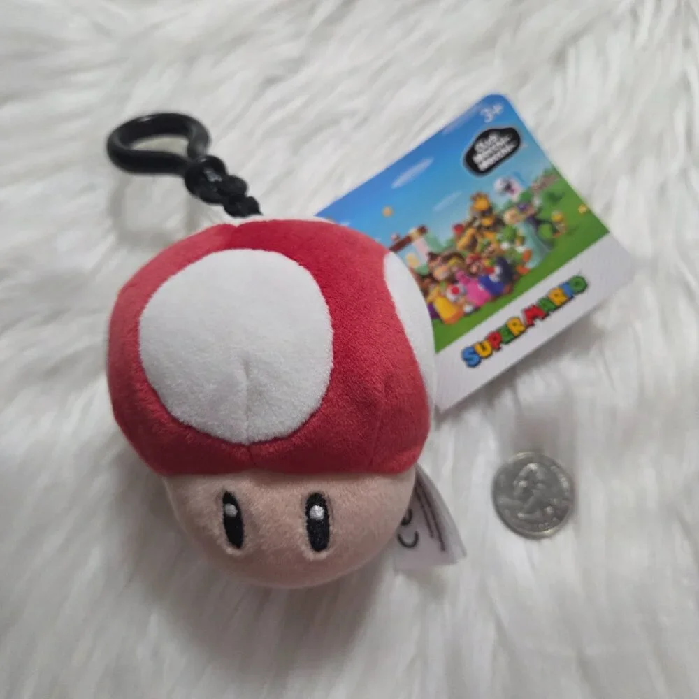 Super Mario Toad Mushroom Plush Keychain